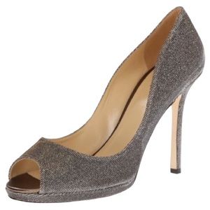 NWT Kate Spade Fine bronze peep toe pumps